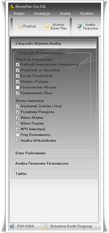 Strona główna programu iBiznesPlan One